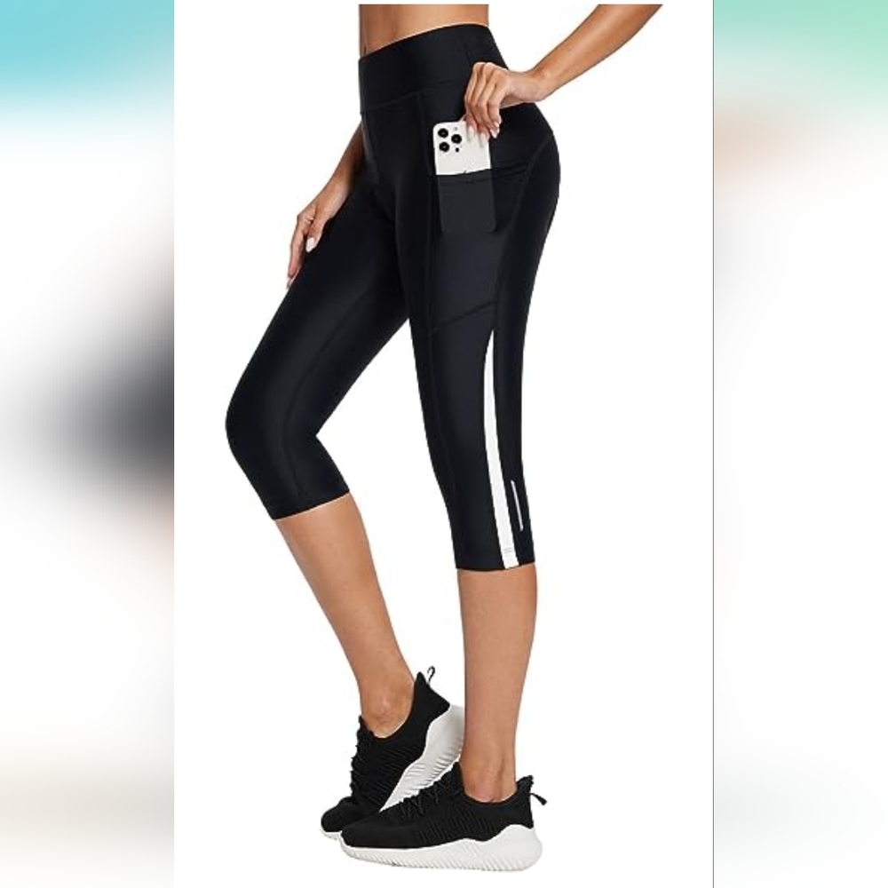 Women's 4D Padded Bike Pants Cycling Knee Length Capris Biking Shorts